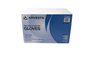 Gloves, Large, Clear, Vinyl, Powder Free, (100/Box) Arvesta 332-L