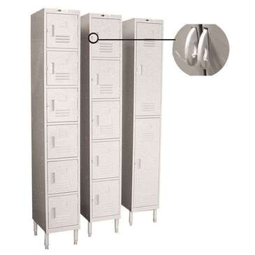 GSW INC Employee Locker, 12" x 20" x 77", Gray, Steel, 6 Door, GSW Inc. EL-6DR