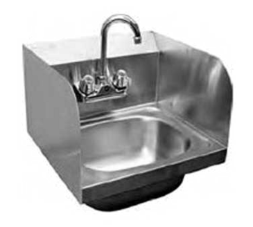 GSW INC Hand Sink, 12-1/2"L x 9-3/4"W x 5-5/8", Stainless Steel, GSW Inc. HS-1615S