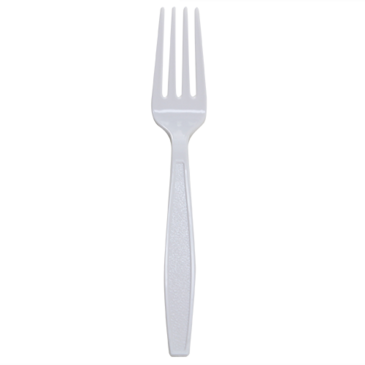 LOLLICUP Heavy Weight Fork, 7", White, Plastic, Karat U2020W
