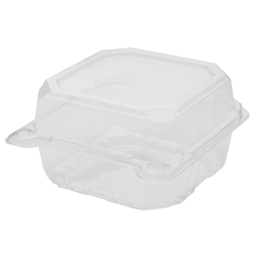 Hinged Container, 6"x6", PET, (125/Pack), Karat FP-HC66PET-1C