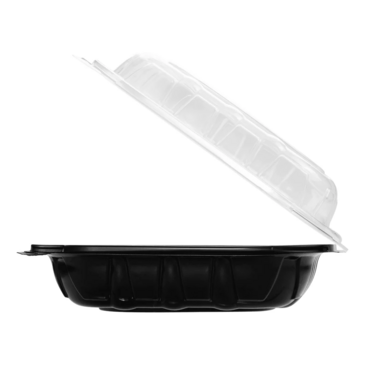 Karat Hinged Container, 9"x9", 1 Compartment, Black, Polypropylene, (150/Case), Karat FP-PHC99PP-1C