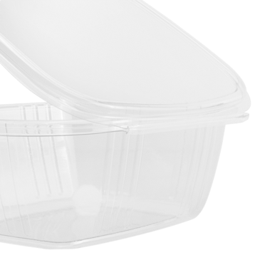 Hinged Containers, 32 oz, Clear, PET Plastic, Karat FP-HDC32