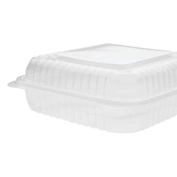 Hinged Containers, 9" x 9", Clear, Polypropylene, 1-Compartment, (200/Case), Karat FP-HC99PP-1C