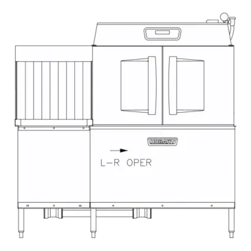 Hobart CLCS66EN-BAS+BUILDUP Dishwasher, Conveyor Type