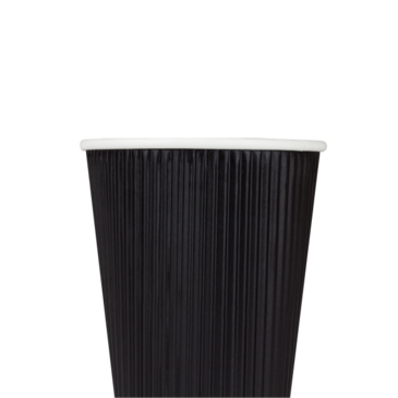 Hot Cup, 12 OZ, Black, Paper, Ripple, (500ct / 20 Case Pack),  LOLC-KRC512B