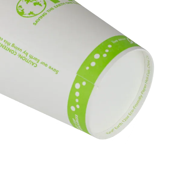 Hot Cup, 12 Oz, Green Stripe, Bagasse, (1,000/Case), Karat Earth KE-K512