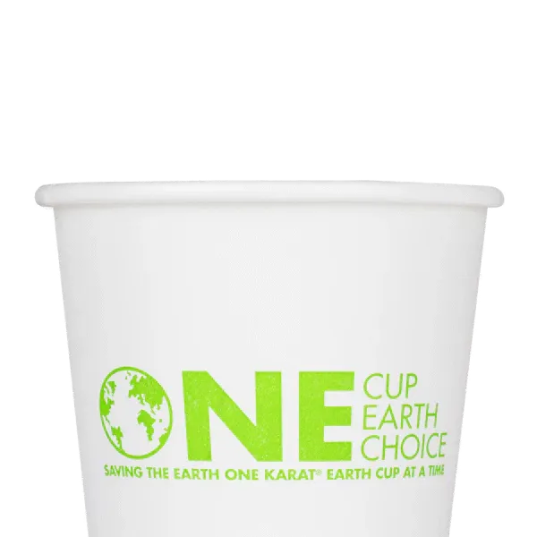 Hot Cup, 12 Oz, Green Stripe, Bagasse, (1,000/Case), Karat Earth KE-K512