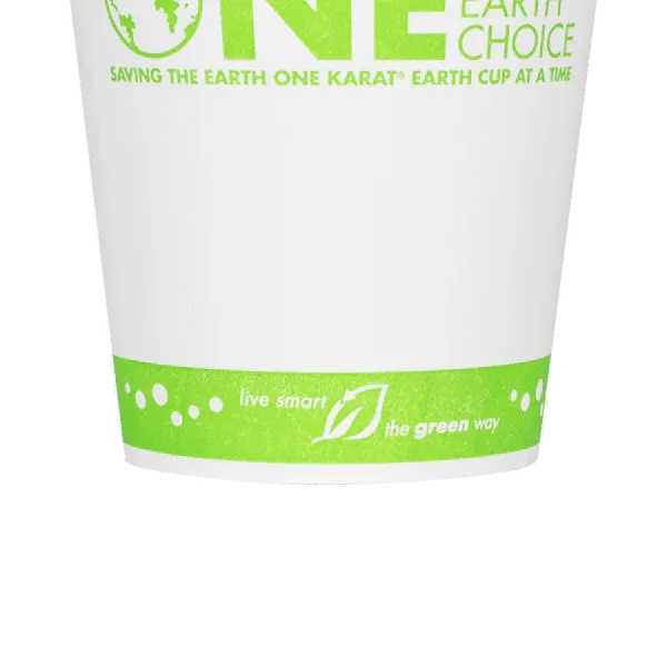 Hot Cup, 12 Oz, Green Stripe, Bagasse, (1,000/Case), Karat Earth KE-K512