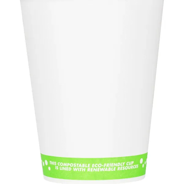 Hot Cup, 12 Oz, Green Stripe, Bagasse, (1,000/Case), Karat Earth KE-K512