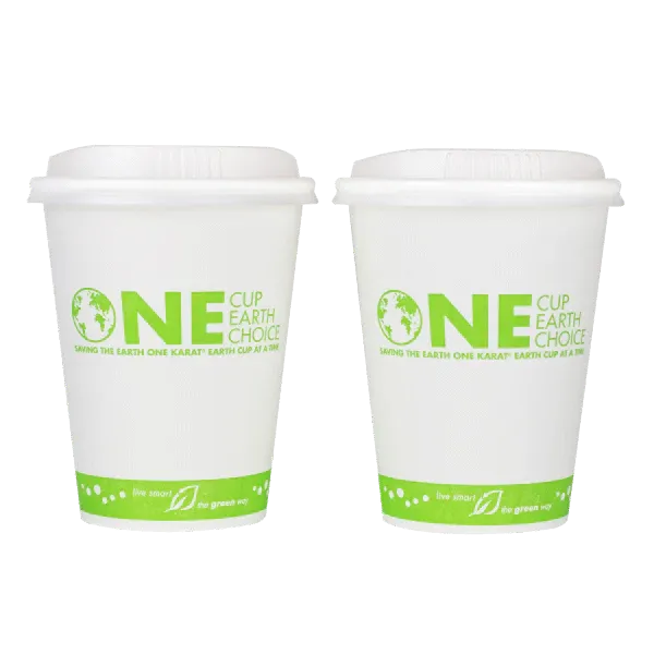 Hot Cup, 12 Oz, Green Stripe, Bagasse, (1,000/Case), Karat Earth KE-K512