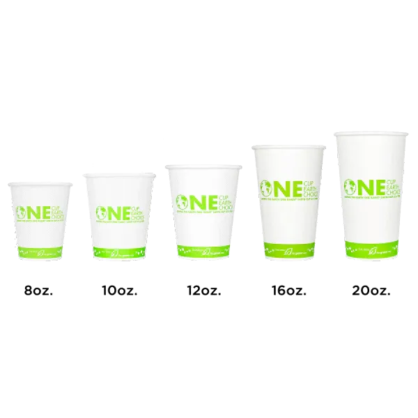 Hot Cup, 12 Oz, Green Stripe, Bagasse, (1,000/Case), Karat Earth KE-K512