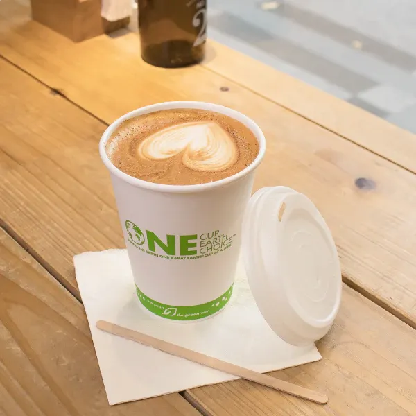 Hot Cup, 12 Oz, Green Stripe, Bagasse, (1,000/Case), Karat Earth KE-K512