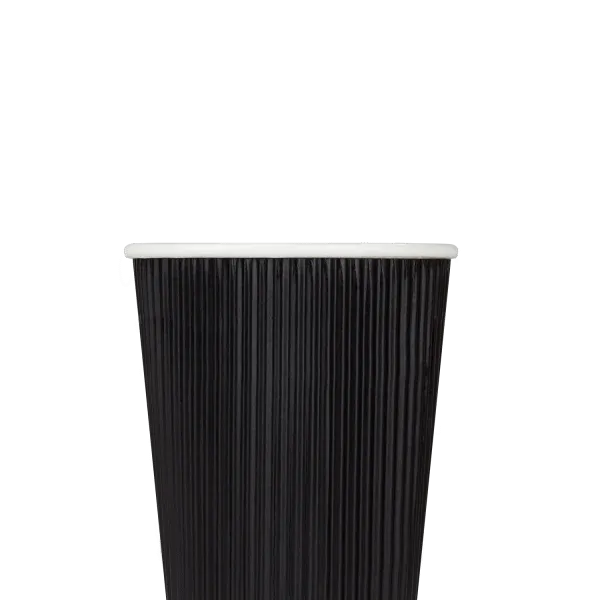 Hot Cup, 16 oz, Black, Paper; Rippled, (1000/Case), Karat C-KRC516B