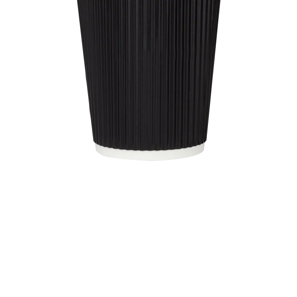Hot Cup, 16 oz, Black, Paper; Rippled, (1000/Case), Karat C-KRC516B