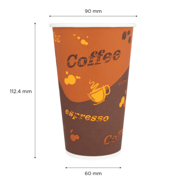 Hot Cup, 16 oz, Generic Print, Paper, (1,000/Case), Karat C-K516