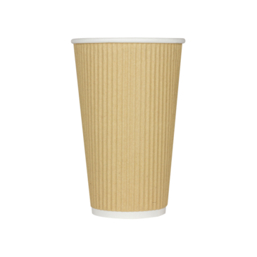 Hot Cup, 16 Oz, Kraft, Paper, Ripple, (500/Case), Karat C-KRC516