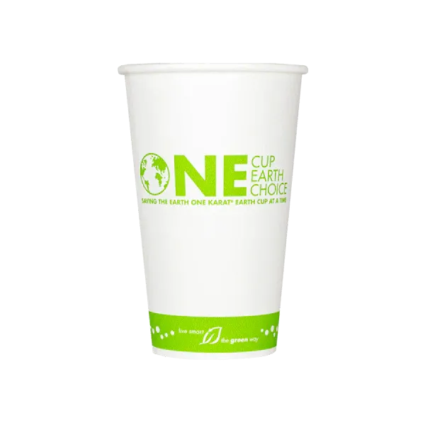 Karat Hot Cup, 16 Oz, Paper, Green Stripe, (1,000/Case), Karat Earth KE-K516