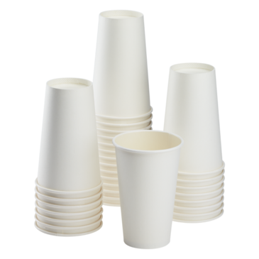 Hot Cup, 16 oz, White, Paper, (1000/Case), Karat C-K516WU