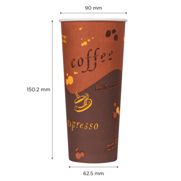 Hot Cup, 24 oz, Generic Print, Paper, (500/Case), Karat C-K524