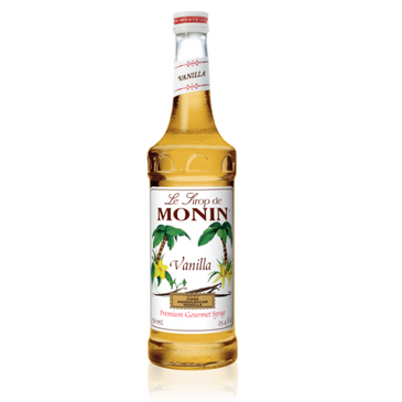 HOUSTONS / LIBBEY Vanilla Syrup, 25.4oz, Golden Yellow, Glass Bottle, Monin AR045A