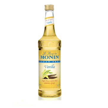 HOUSTONS / LIBBEY Vanilla Syrup, 25.4oz, Golden Yellow, Glass Bottle, Sugar-Free, Monin AS045A