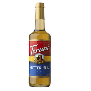 HOUSTONS / LIBBEY Butter Rum Syrup, 25.4oz, Light Brown, Glass Bottle, Toroni 361415