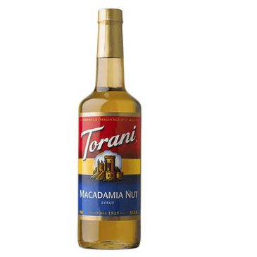 HOUSTONS / LIBBEY Macadamia Nut Syrup, 25.4oz, Yellow, Glass Bottle, Torani 362238