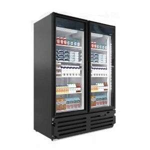 IMBERA FOODSERVICE Merchandiser Refrigerator, 43 Cu Ft, Black, Pre-Painted Steel, Glass Door,  Standard IMBVRD43