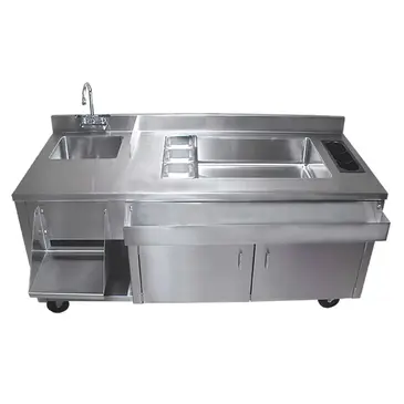 IMC/Teddy BRS-1 Underbar Ice Bin/Cocktail Station, Sink Combo