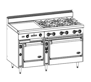 Jade Range JBR-10-2436 Range, 60" Restaurant, Gas