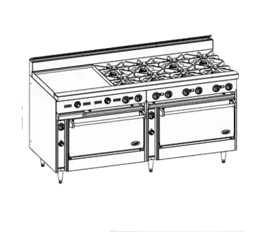 Jade Range JBR-12-36 Range, 72" Restaurant, Gas