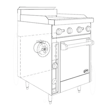 Jade Range JBR-24G-24C Range, 24" Restaurant, Gas