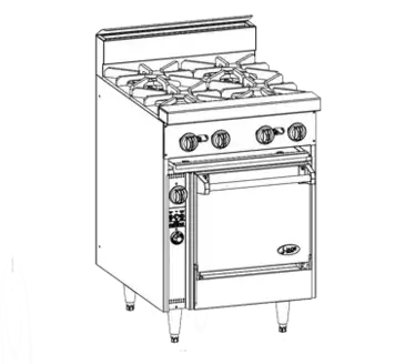 Jade Range JBR-4 Range, 24" Restaurant, Gas