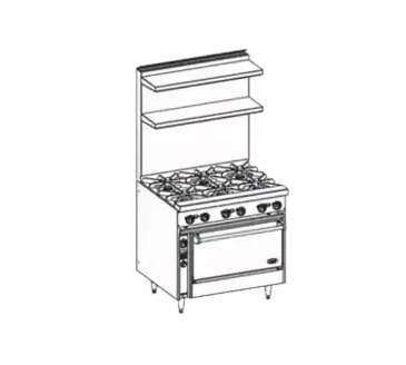 Jade Range JBR-6-36 Range, 36" Restaurant, Gas