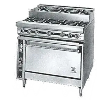 Jade Range JTRHE-4-3-36C Range, 36" Heavy Duty, Gas