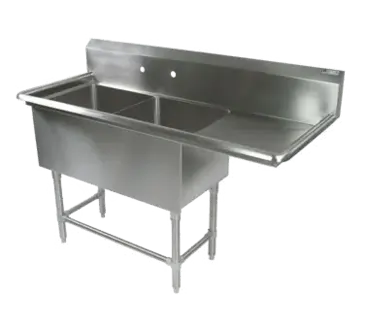 John Boos 2PB16204-1D24R Sink, (2) Two Compartment