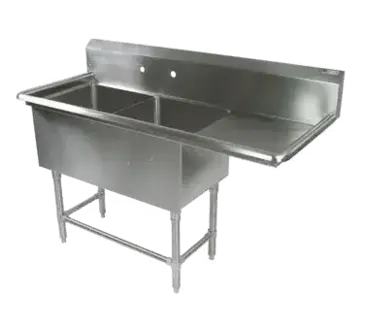 John Boos 2PB1824-1D24R Sink, (2) Two Compartment