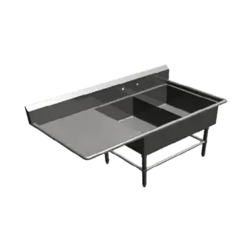 John Boos 2PB2028-1D20L Sink, (2) Two Compartment