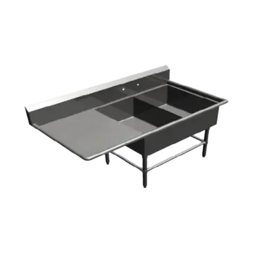 John Boos 2PB2028-1D20L Sink, (2) Two Compartment