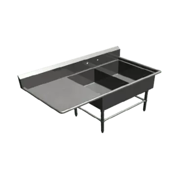 John Boos 2PB2028-1D24L Sink, (2) Two Compartment