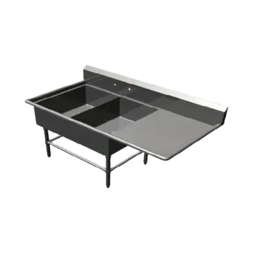 John Boos 2PB20284-1D30R Sink, (2) Two Compartment