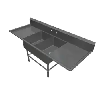 John Boos 2PB20284-2D20 Sink, (2) Two Compartment