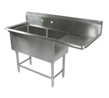 John Boos 2PB24-1D24R Sink, (2) Two Compartment