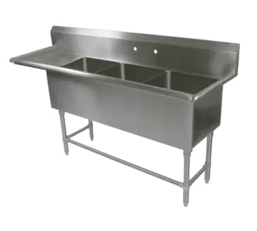 John Boos 3PB1824-1D24L Sink, (3) Three Compartment