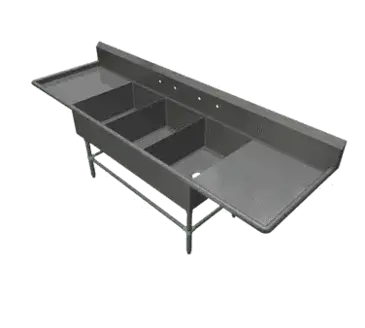 John Boos 3PB18244-2D18 Sink, (3) Three Compartment