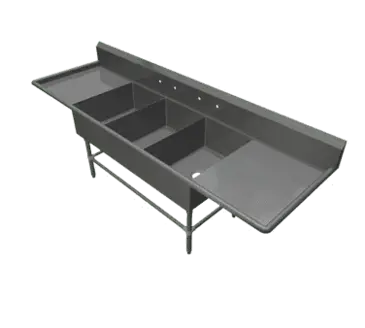 John Boos 3PB18244-2D30 Sink, (3) Three Compartment