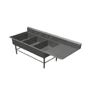 John Boos 3PB20284-1D24R Sink, (3) Three Compartment