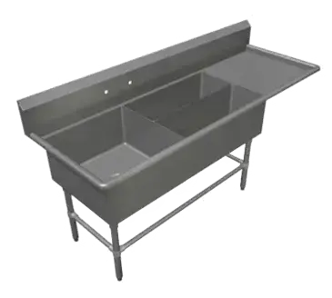 John Boos 3PBPS3224-1D24R Sink, (3) Three Compartment