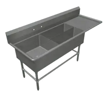 John Boos 3PBPS32244-1D24R Sink, (3) Three Compartment